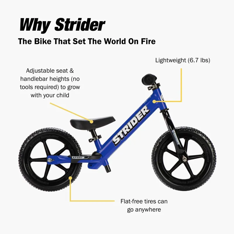 Strider 12 Sport Balance Bike - Blue-2
