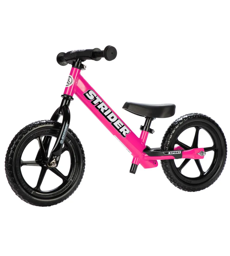 Strider 12 Sport Balance Bike Pink No Pedal Bicycle for Toddlers Ages 1 to 4