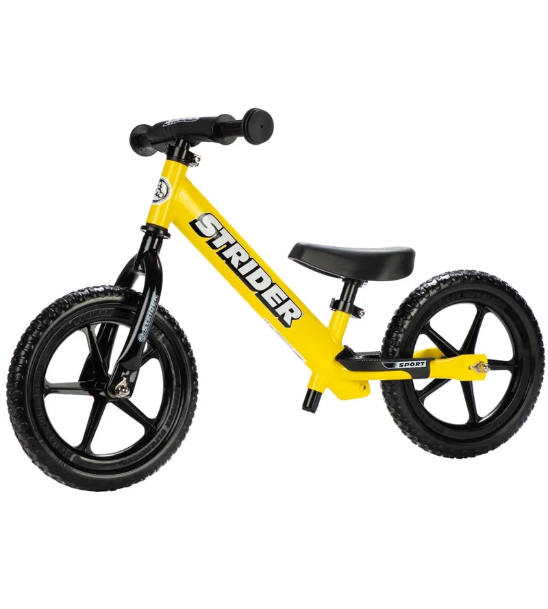 Strider 12 Sport Balance Bike Yellow No Pedal Bicycle for Toddlers Ages 1 to 4